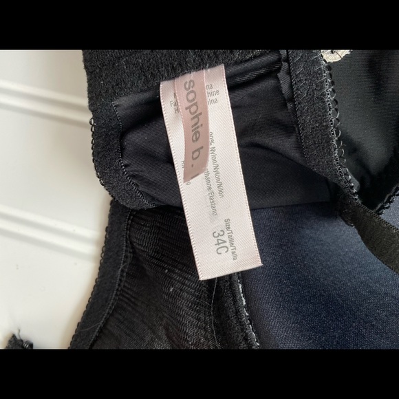 NWT Sophie B gorgeous Black white lace bra - Picture 3 of 5